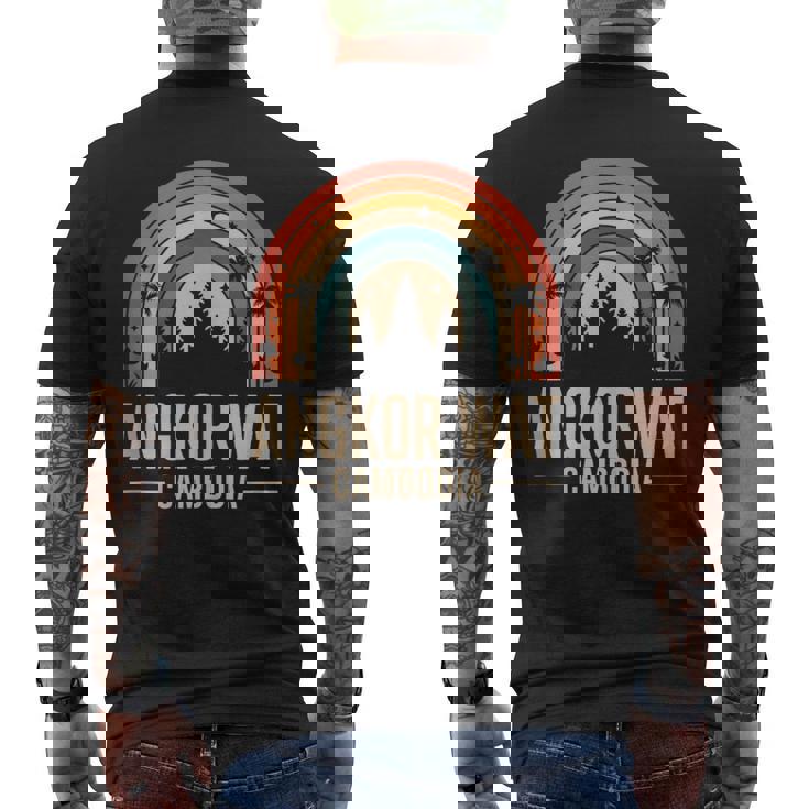 Angkor Wat Cambodia Retro Rainbow And Fun Vintage Temple Tank Top Men's Back Print T-Shirt