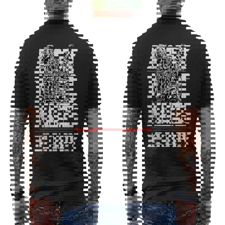 Angry Music Make Me Happy Heavy Metal Metalheads メンズTシャツ バックプリント