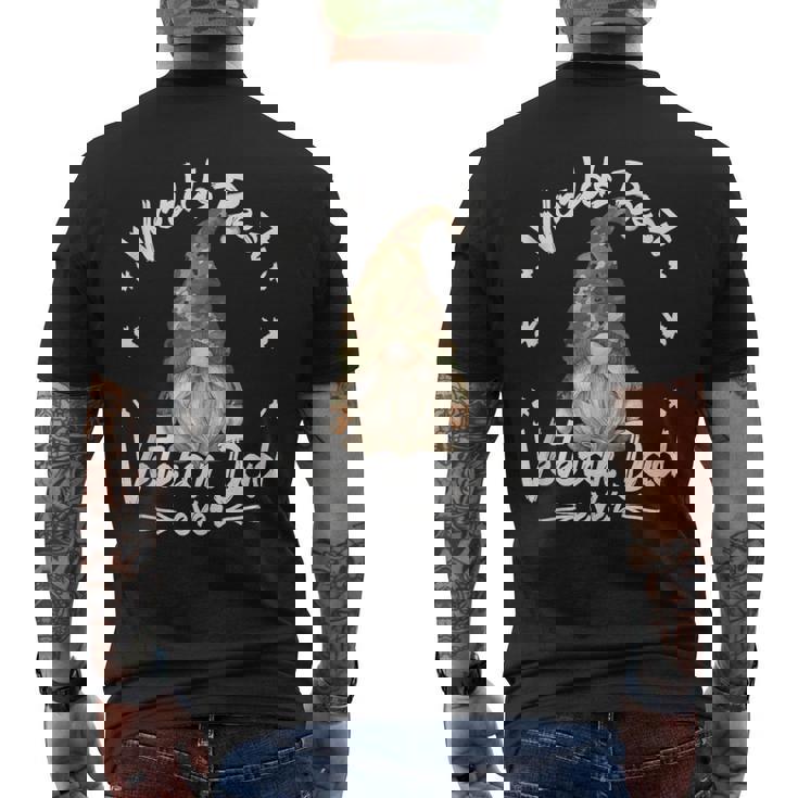 Army Veteran Dad Gnome For Men And Best Veteran Grandpa Tank Top Men's Back Print T-Shirt