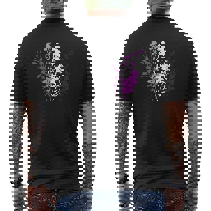 Asexual Pride Fleurs Élégantes Aux Couleurs De La Fierté Ace T-shirt imprimé au dos