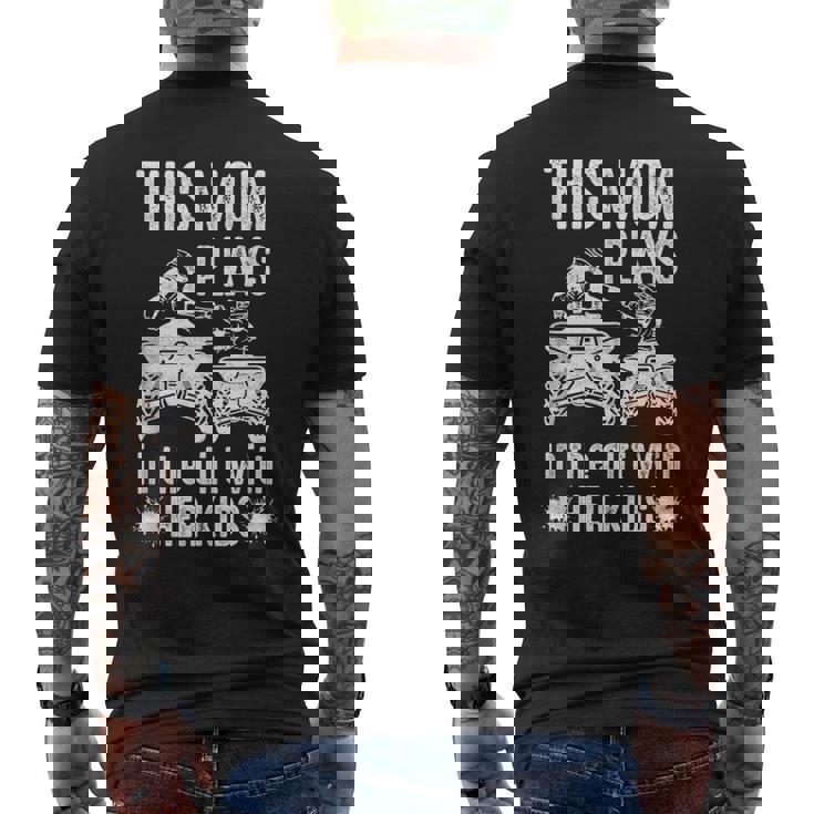 ATV Four Wheeler Mom Plays In Dirt With Her Kids Fun Tank Top Men's Back Print T-Shirt