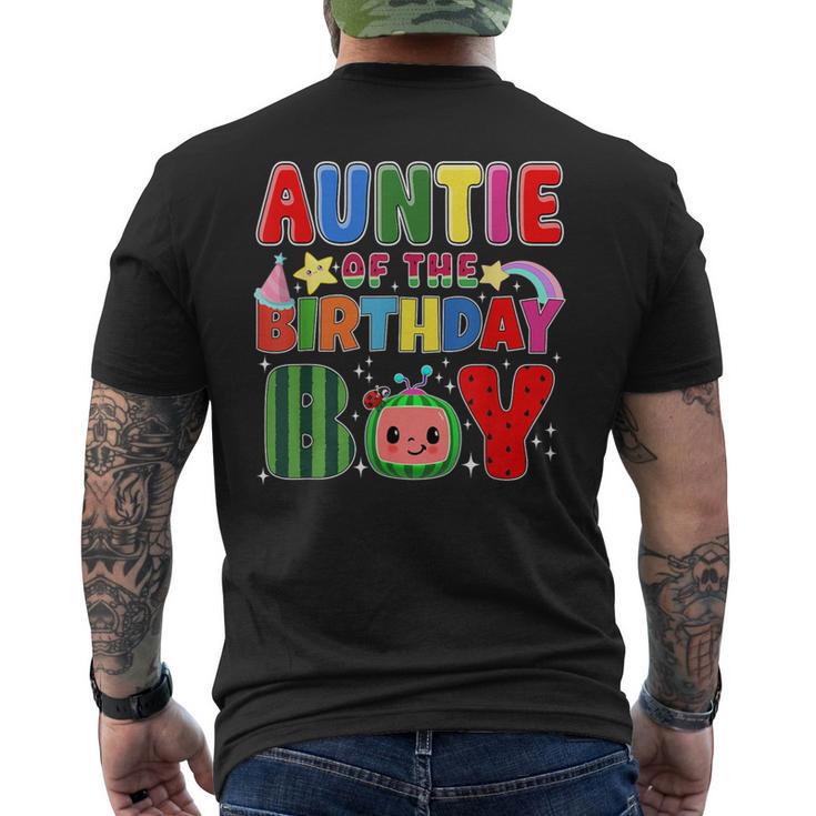 Auntie Of The Birthday Boy Melon Family Matching Men's T-shirt Back Print