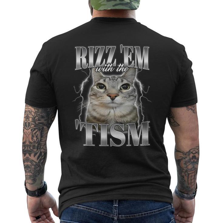 Autism Rizz Em With The Tism Meme Autistic Silly Cat Men's T-shirt Back ...