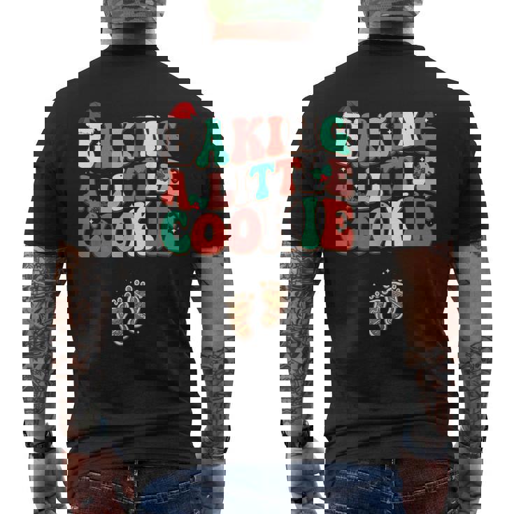 Baking A Little Cookie Cute Christmas Pregnancy Announcement Men's Back Print T-Shirt