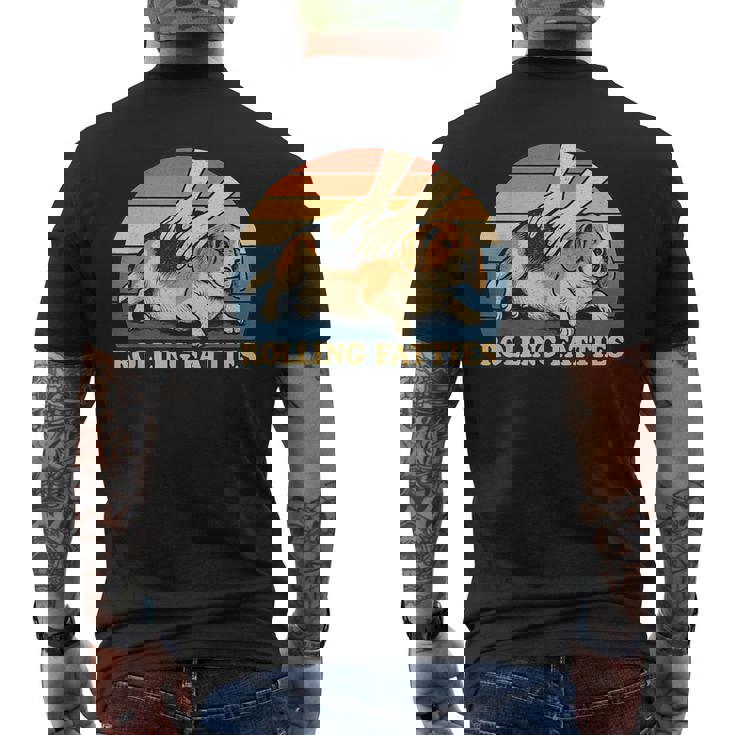 Beagle Rolling Fatties 駄洒落ジョーク 犬好き メンズTシャツ バックプリント