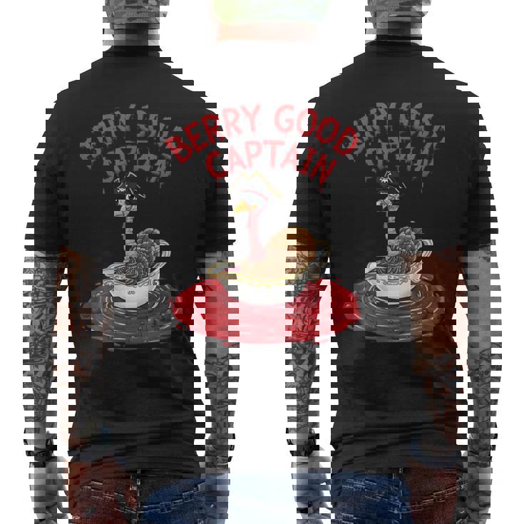 Berry Good Captain Thanksgiving Turkey Cranberry Sauce Lover Men's Back Print T-Shirt