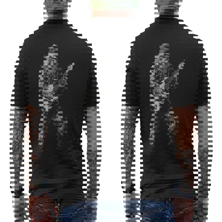 Bigfoot Playing Electric Guitar Rock On Sasquatch Men's T-shirt Back Print