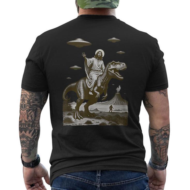 Bigfootoucoupeolante Jésusur Dinosaure T-shirt imprimé au dos