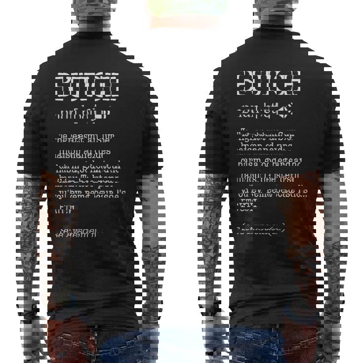 Butch 大人用 メンズ ファーストネーム定義 パーソナライズ メンズTシャツ バックプリント