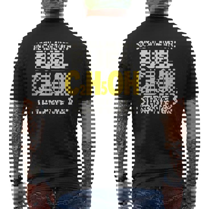 C2H5OH Fuel Chemistry Alcohol Molecule Science Humor Tank Top Men's Back Print T-Shirt