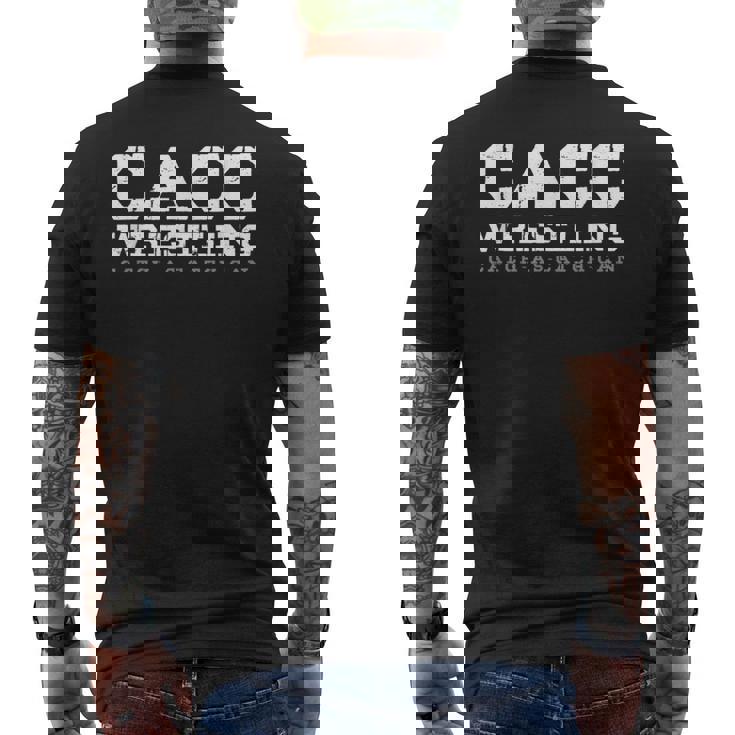 Cacc-キャッチ-レスリング メンズTシャツ バックプリント