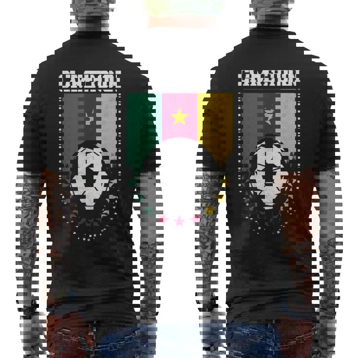 Cameroon Flag Soccer Fan Men's Back Print T-Shirt