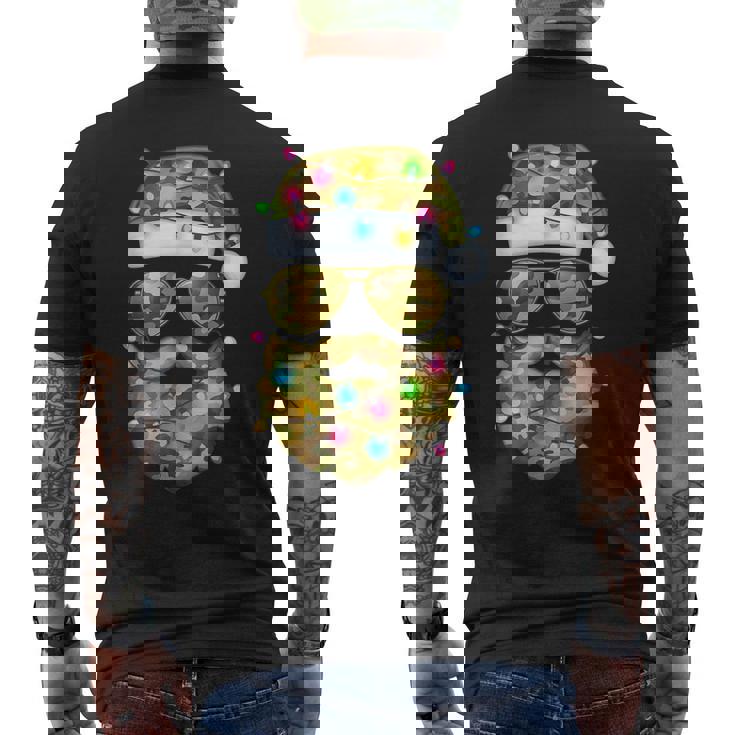 Camo Santa Claus Sunglasses Camouflage Xmas Lights Men's Back Print T-Shirt