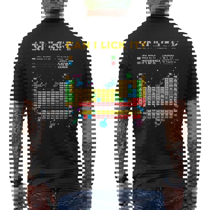 Can I Lick It 周期表 面白い 科学 先生 学生 メンズTシャツ バックプリント