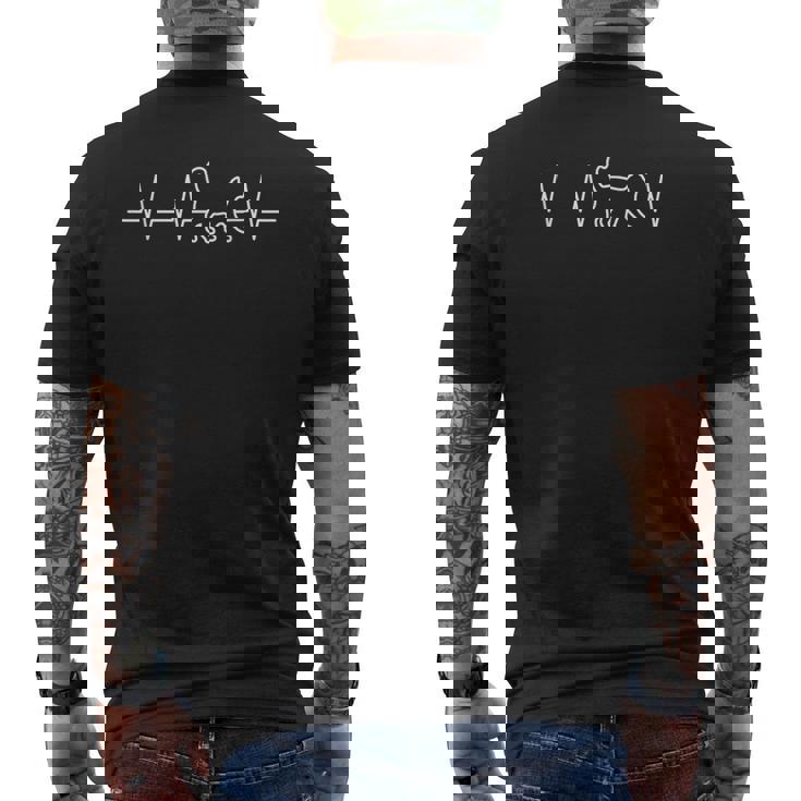 Cardiograma De Latidos De Gato Camiseta Hombre Estampado Espalda