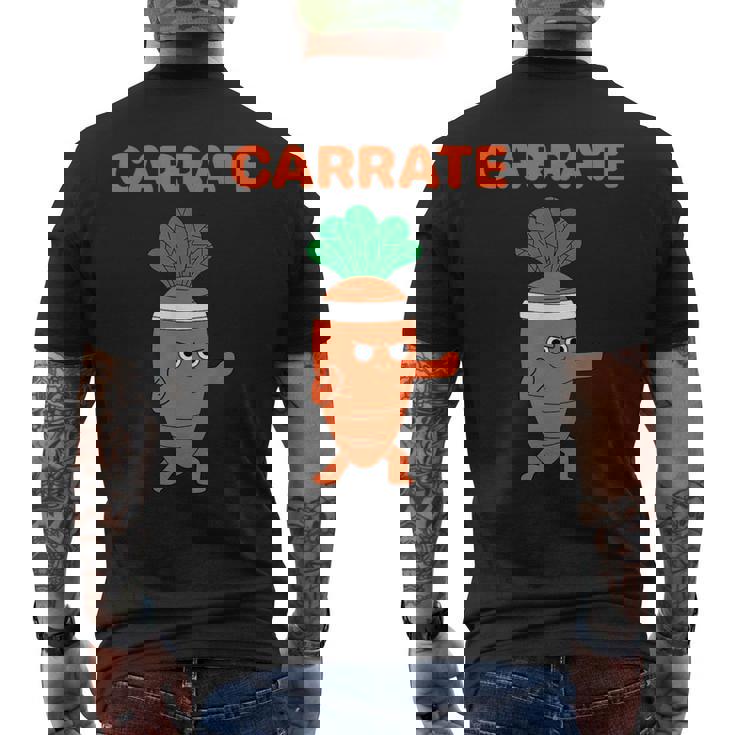 Carrate 空手キャロット かわいい＆面白いトレーニングダジャレ先生 メンズTシャツ バックプリント