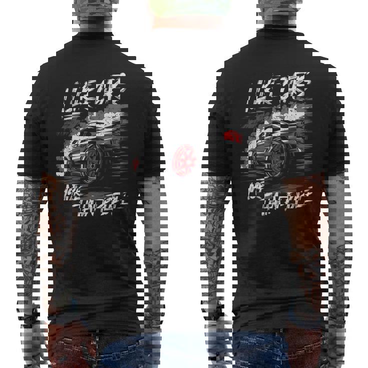 I Like Cars More Than People Car Enthusiast Cars Lover Men's T-shirt Back Print