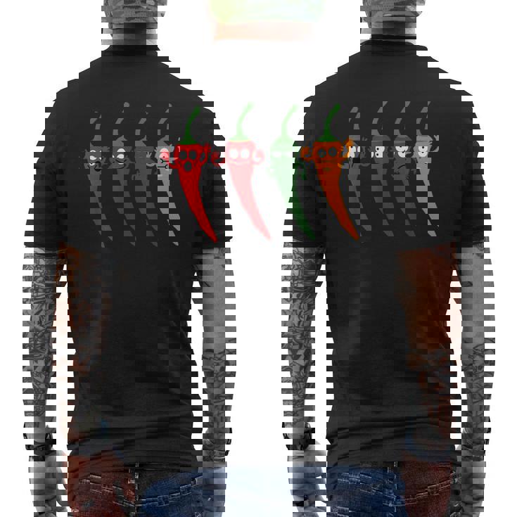 Cayenne Pepper Hot -Colorful Chili Spicy Food Lovers Men's Back Print T-Shirt