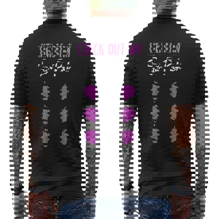 Check Out My 6パック ブドウ柄 メンズTシャツ バックプリント