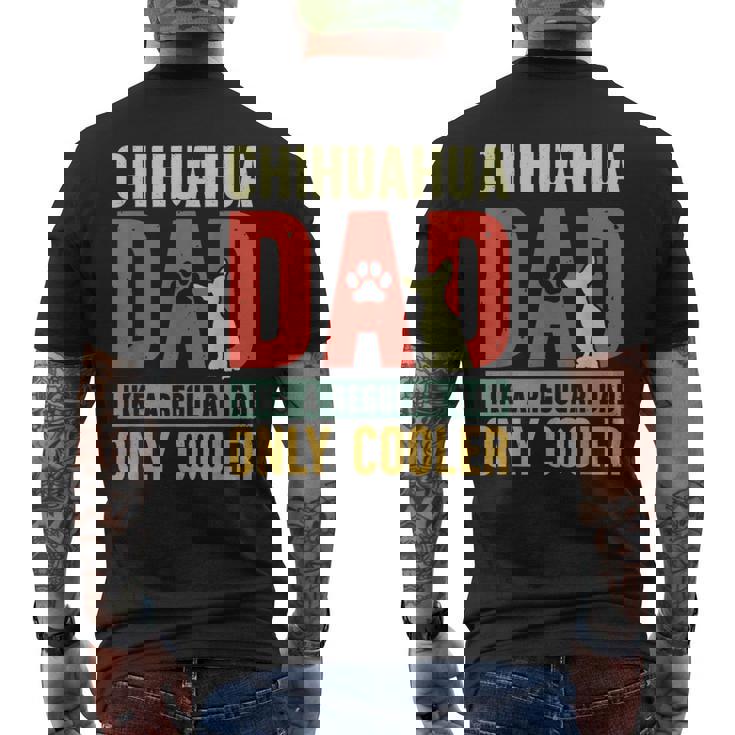 Chihuahua Papà Divertente Festa Del Papàintage Per Proprietario Cane T-shirt da uomo con stampa posteriore