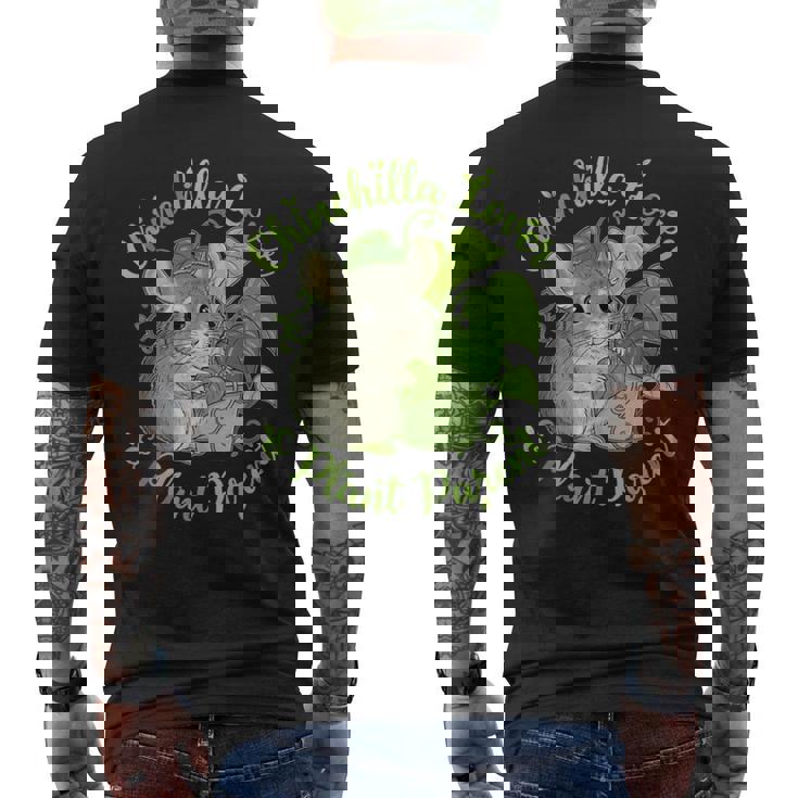 Chinchilla Lover & Plant Parent Tee Cute Mom Dad Men's Back Print T-Shirt