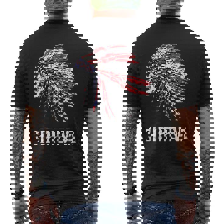 Chippewa ネイティブアメリカン アメリカ国旗 スカルヘッドレス 長袖tシャツ メンズTシャツ バックプリント