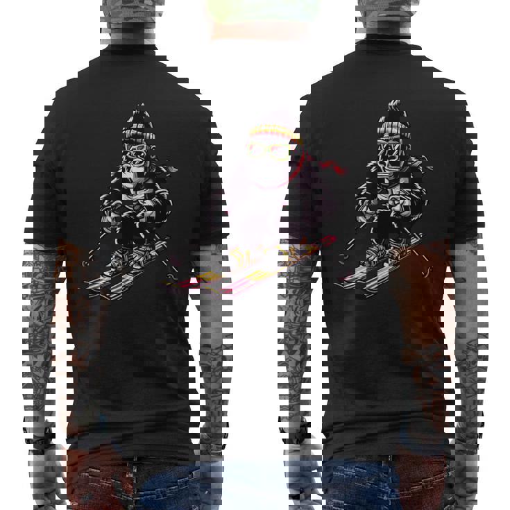 Comic Gorilla スキーヤー スキー メンズTシャツ バックプリント
