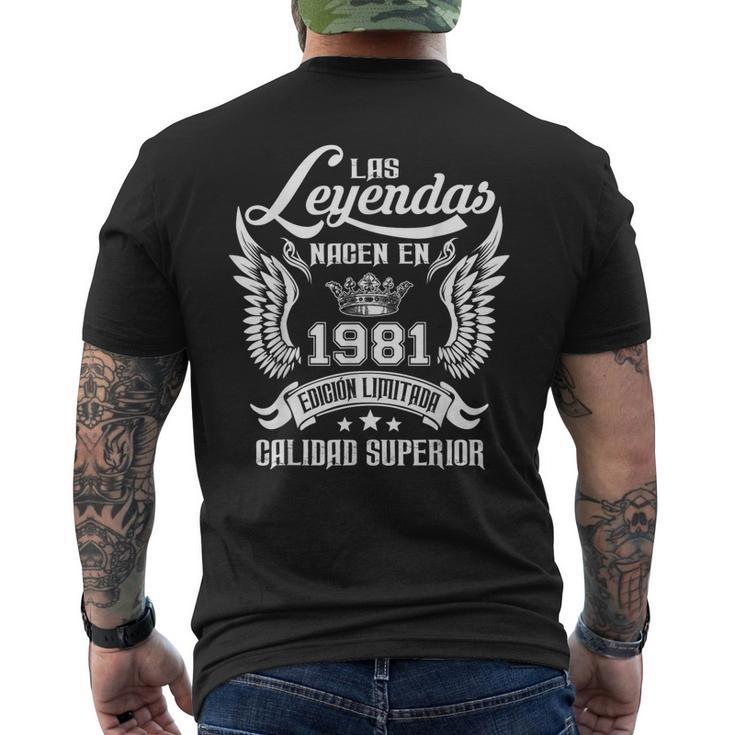 Cumpleaños Las Leyendas Nacen En 1981 Camiseta Hombre Estampado Espalda