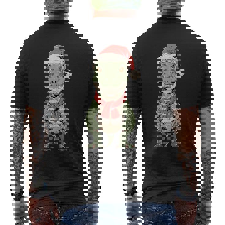 Cute Christmas Velociraptor Santa Raptor Dinosaur Tank Top Men's Back Print T-Shirt