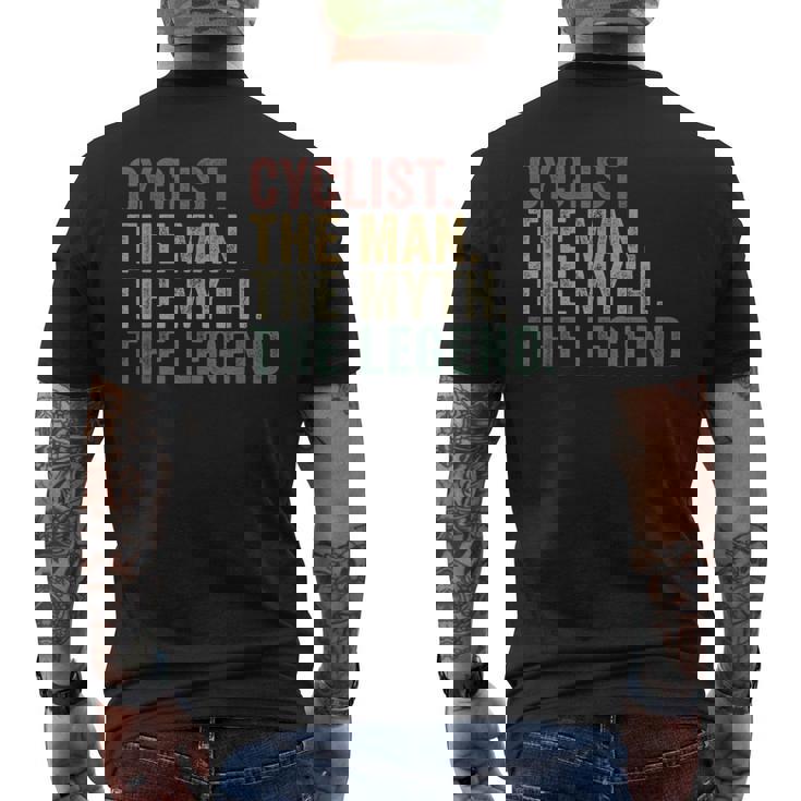 Cyclist The Man The Myth The Legend Biking Cycling Men's Back Print T-Shirt
