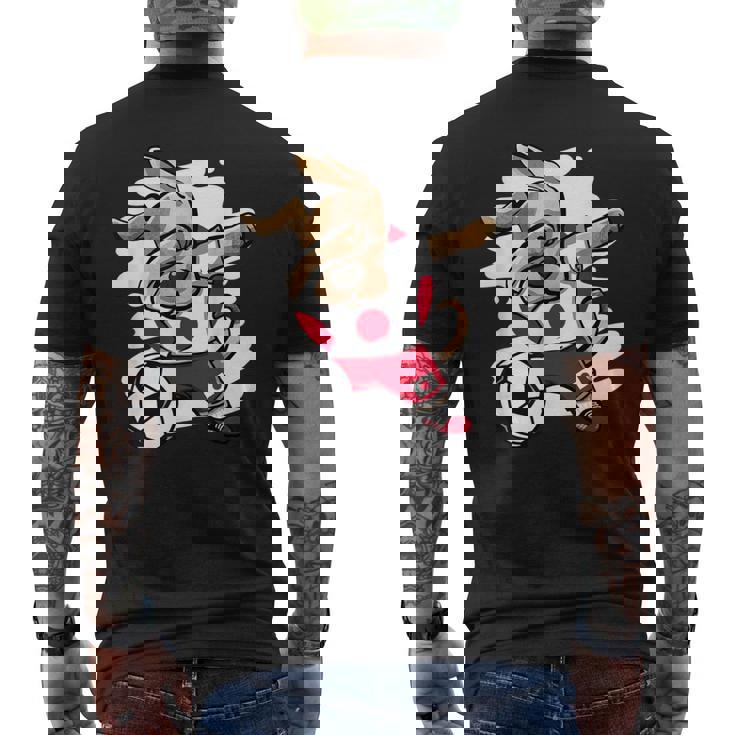 Dabbing Dog Japan サッカーファン ジャージ 日本国旗 フットボール メンズTシャツ バックプリント