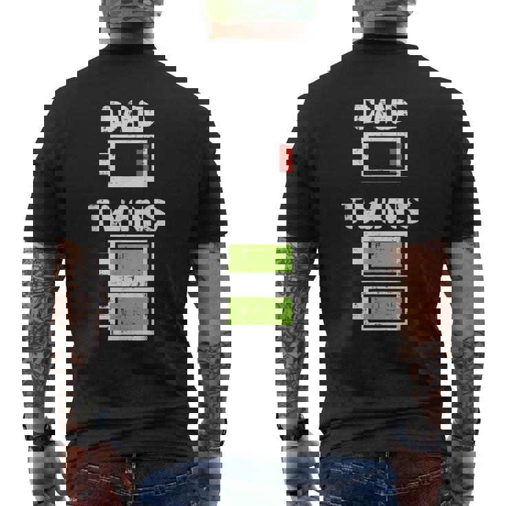 Dad Twins Battery Energy Fathers Day Daddy Papa Men T-shirt da uomo con stampa posteriore