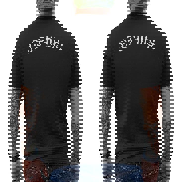 Deep House Music シカゴハウス デトロイトテクノ メンズTシャツ バックプリント