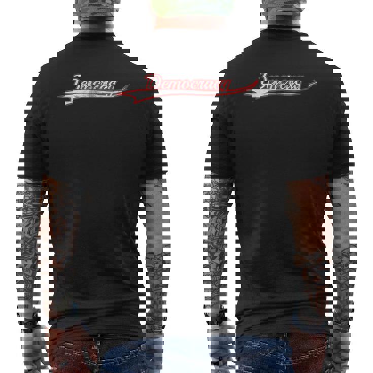 Democracy Vote Freedom Government Politics Vintage Varsity Men's Back Print T-Shirt