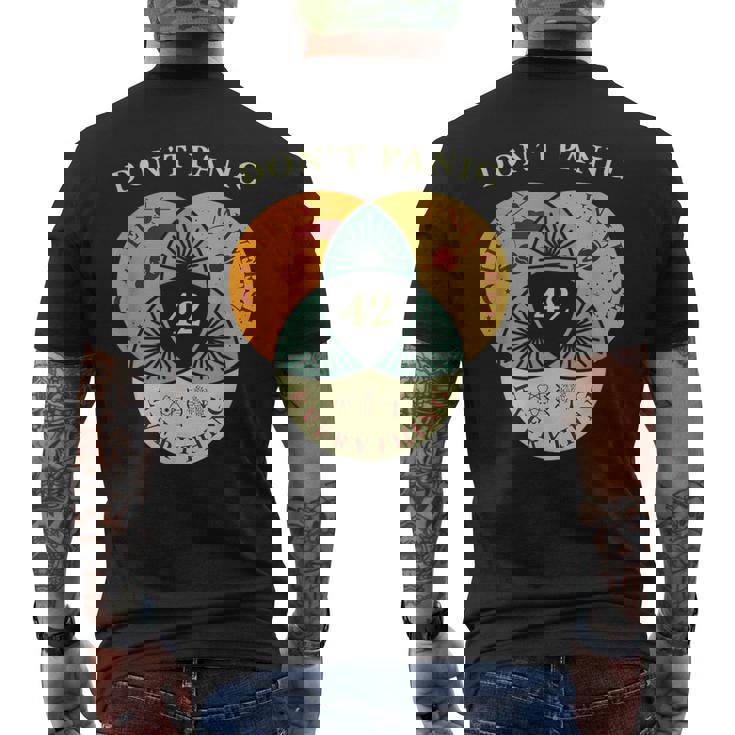 Don't Panic Life Universe Everything 42F 宇宙愛好家 メンズTシャツ バックプリント