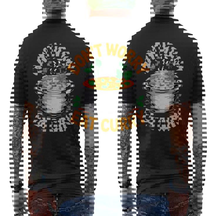 Don't Worry Eat カレー インド料理 メンズTシャツ バックプリント