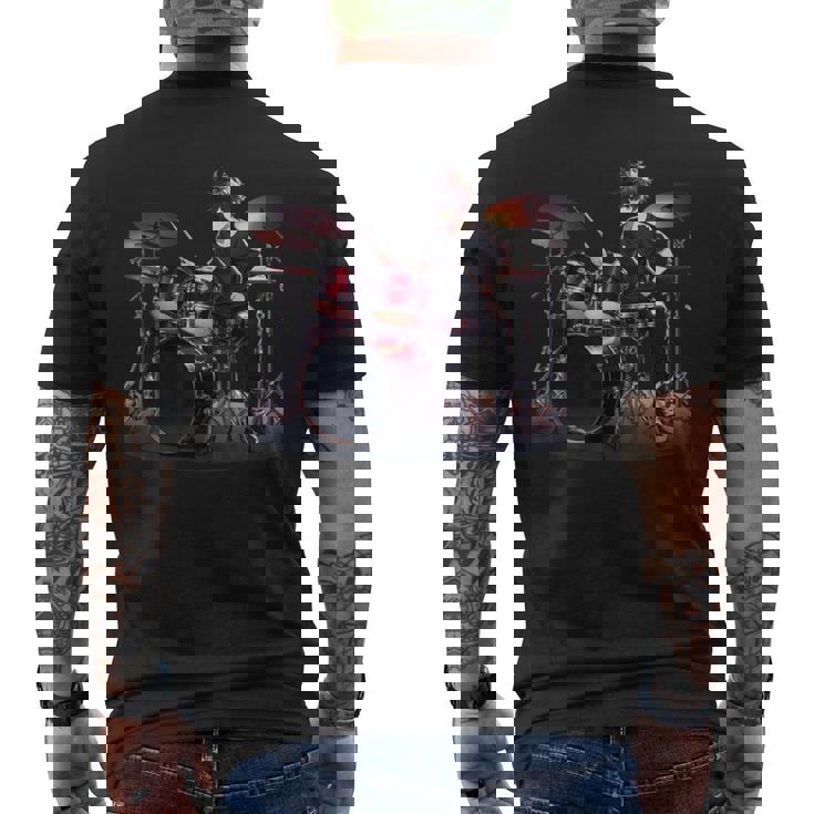 Drums ドラマーバンド ドラムセット ドラムセット メンズTシャツ バックプリント