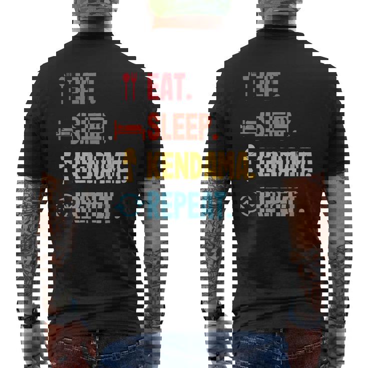 Eatleep けん玉リピート メンズTシャツ バックプリント