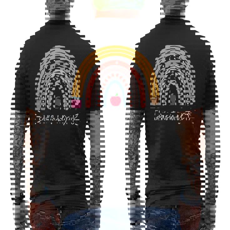 Elementary PTO Rainbow Parent Teacher Organization Student Men's Back Print T-Shirt