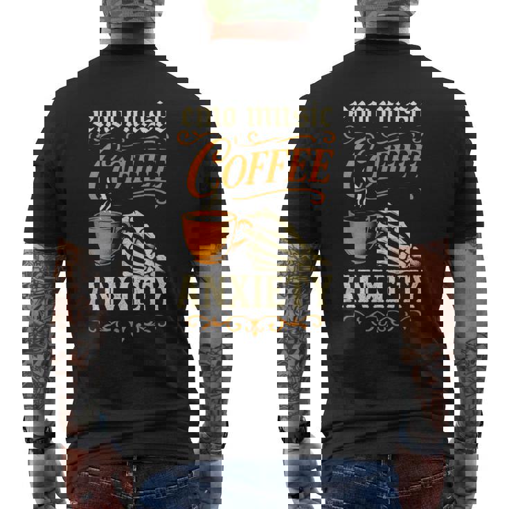 Emo Music Coffee Anxiety Rock Goth Grunge Men's Back Print T-Shirt
