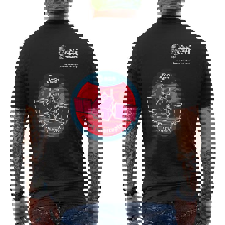 Esa欧州宇宙機関ミッション彗星迎撃パッチ メンズTシャツ バックプリント