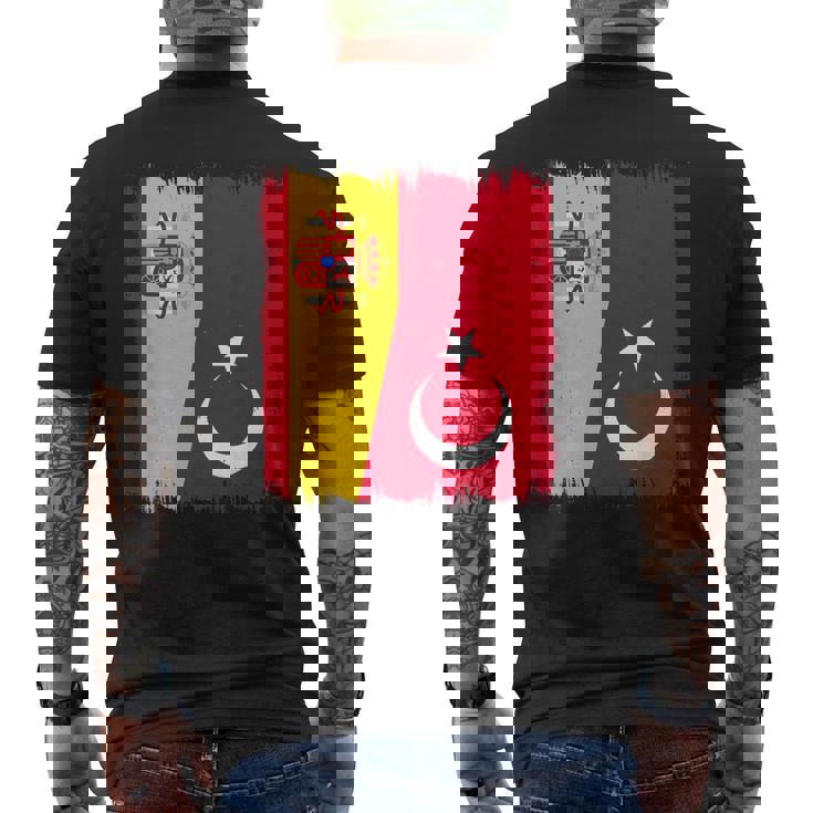 España Turquía Bandera Española Raíces Turcas Camiseta Hombre Estampado Espalda