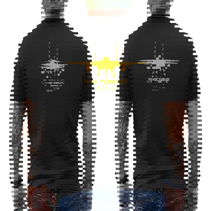 F-14 トムキャット 戦闘機 ジェット クラシック ミリタリー 航空 デザイン メンズTシャツ バックプリント