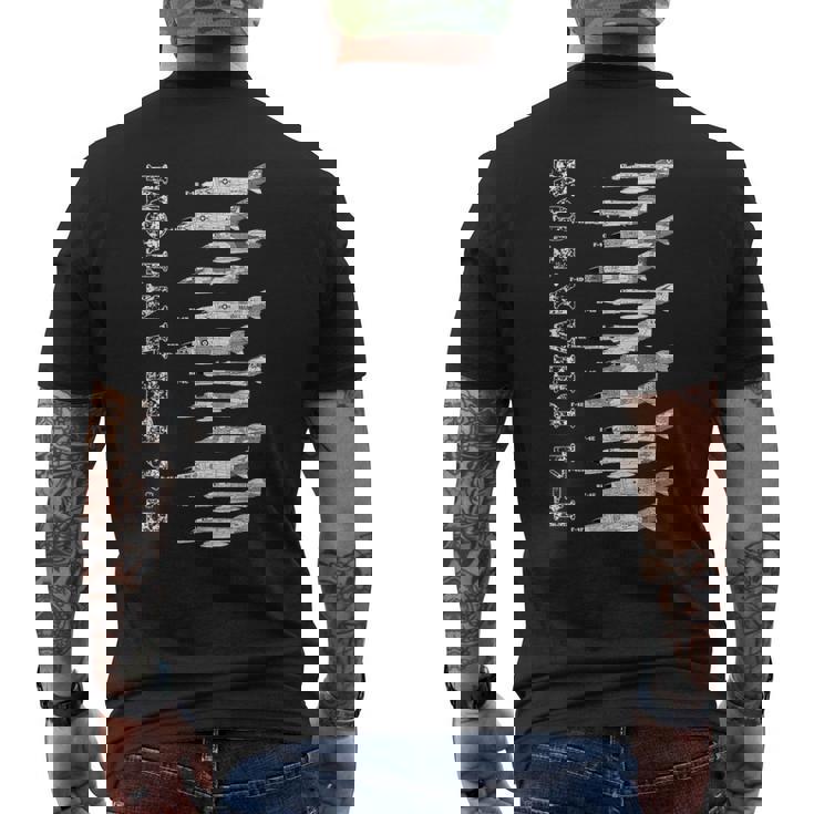 F-4 ファントム ブループリント マクドネル・ダグラス F4 ファントムモデル メンズTシャツ バックプリント