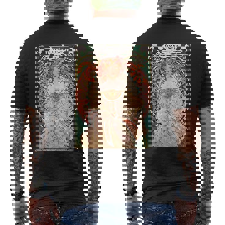 F Champenois Imprimeur-Editeur By Alphonse Mucha メンズTシャツ バックプリント