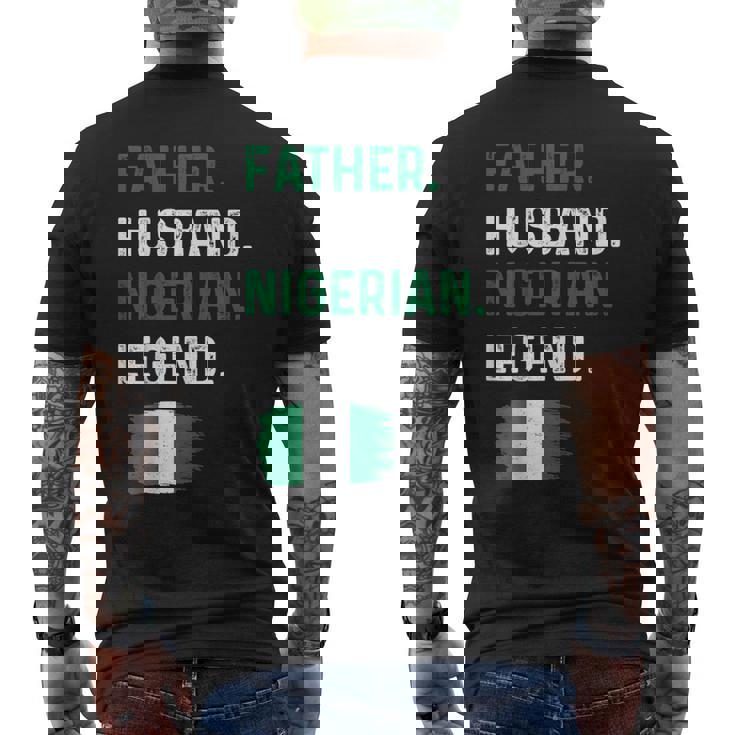 Father Husband Nigerian Legend Proud Dad Nigeria Flag Men's Back Print T-Shirt