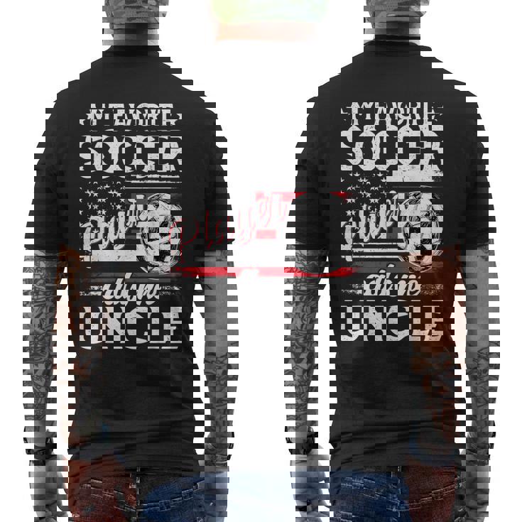 My Favorite Soccer Player Calls Me Uncle US Flag Men's Back Print T-Shirt