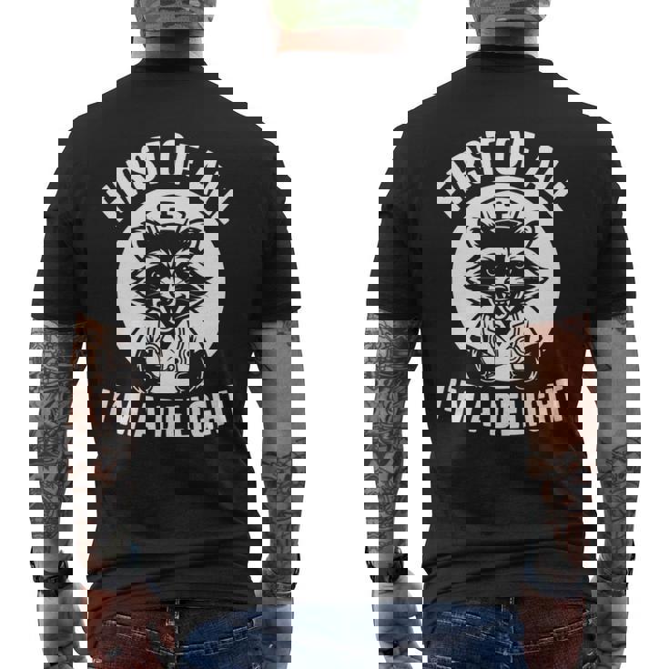 First Of All I'm A Delight アライグマ 看護師 面白い 長袖tシャツ メンズTシャツ バックプリント