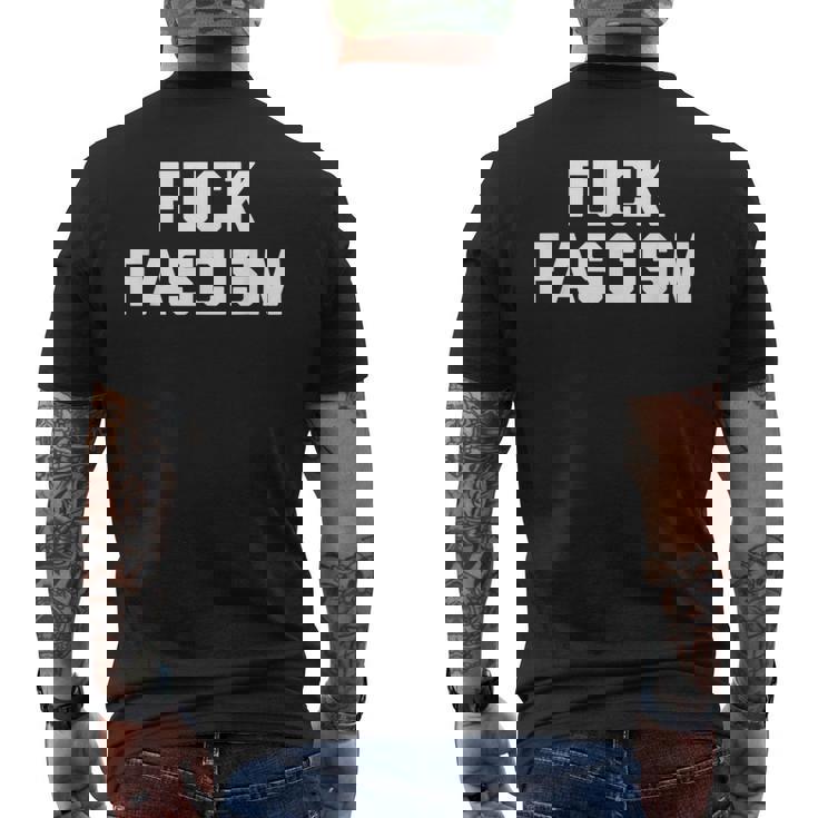 Fuck Fascism 面白い 言って クール ノベルティ 政治 メンズTシャツ バックプリント