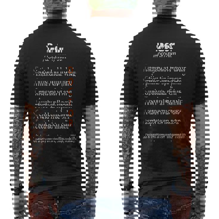 Fun Doctor Definition 医師シャツ 外科医へのギフトに メンズTシャツ バックプリント